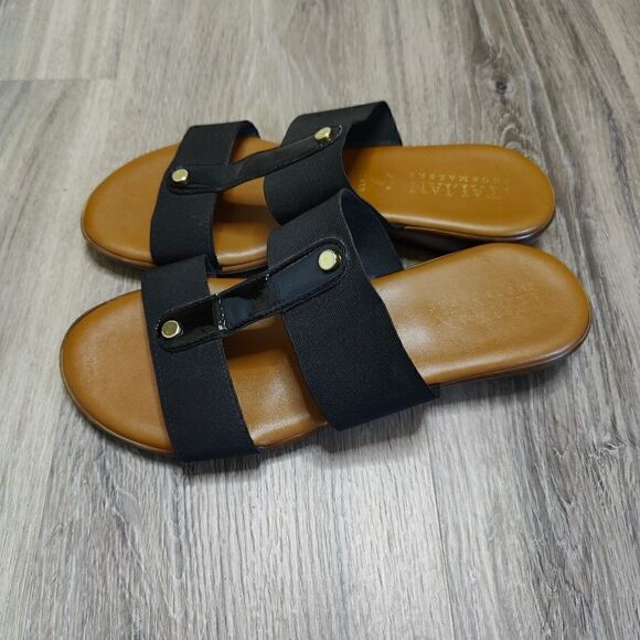 Italian Shoe Maker Slip On Stretch Band Sandals - Picture 3 of 13